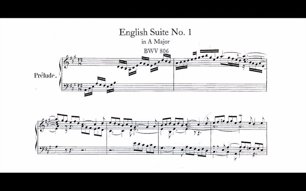 [图]【钢琴】巴赫 - 第一英国组曲 BWV 806 Bach - English Suite No.1 in A Major BWV 806