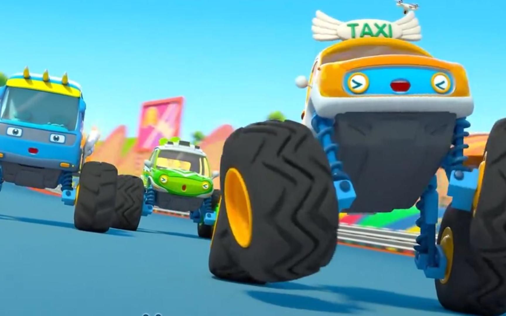 怪兽出租车的竞技赛 |车车动画 早教益智 儿歌 童谣 儿童动漫