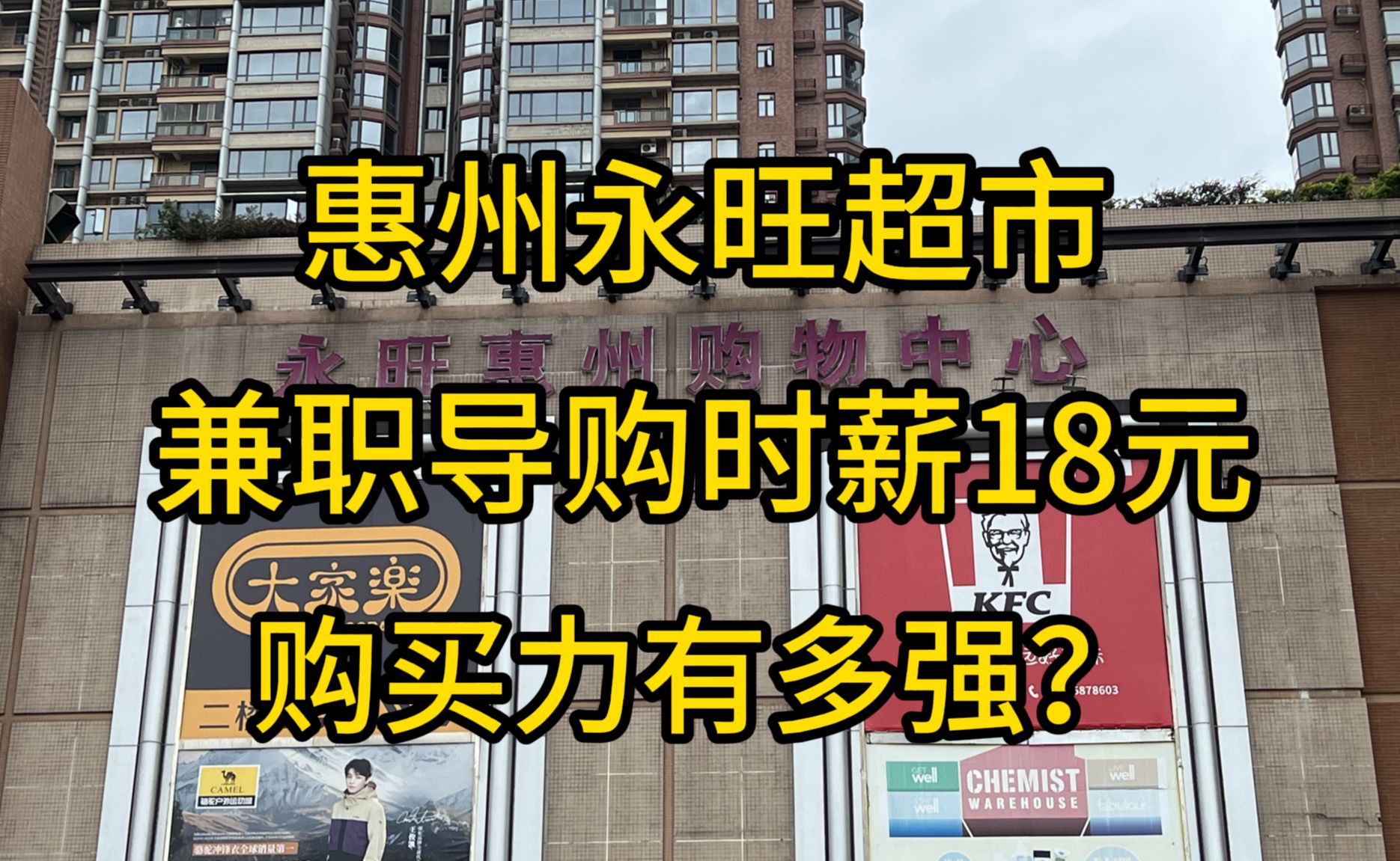 广东惠州,永旺超市兼职导购员时薪18元购买力有多强?——峰成户全国购买力系列视频S01E10哔哩哔哩bilibili