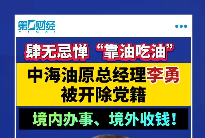 肆无忌惮“靠油吃油”中海油原总经理李勇被开除党籍哔哩哔哩bilibili