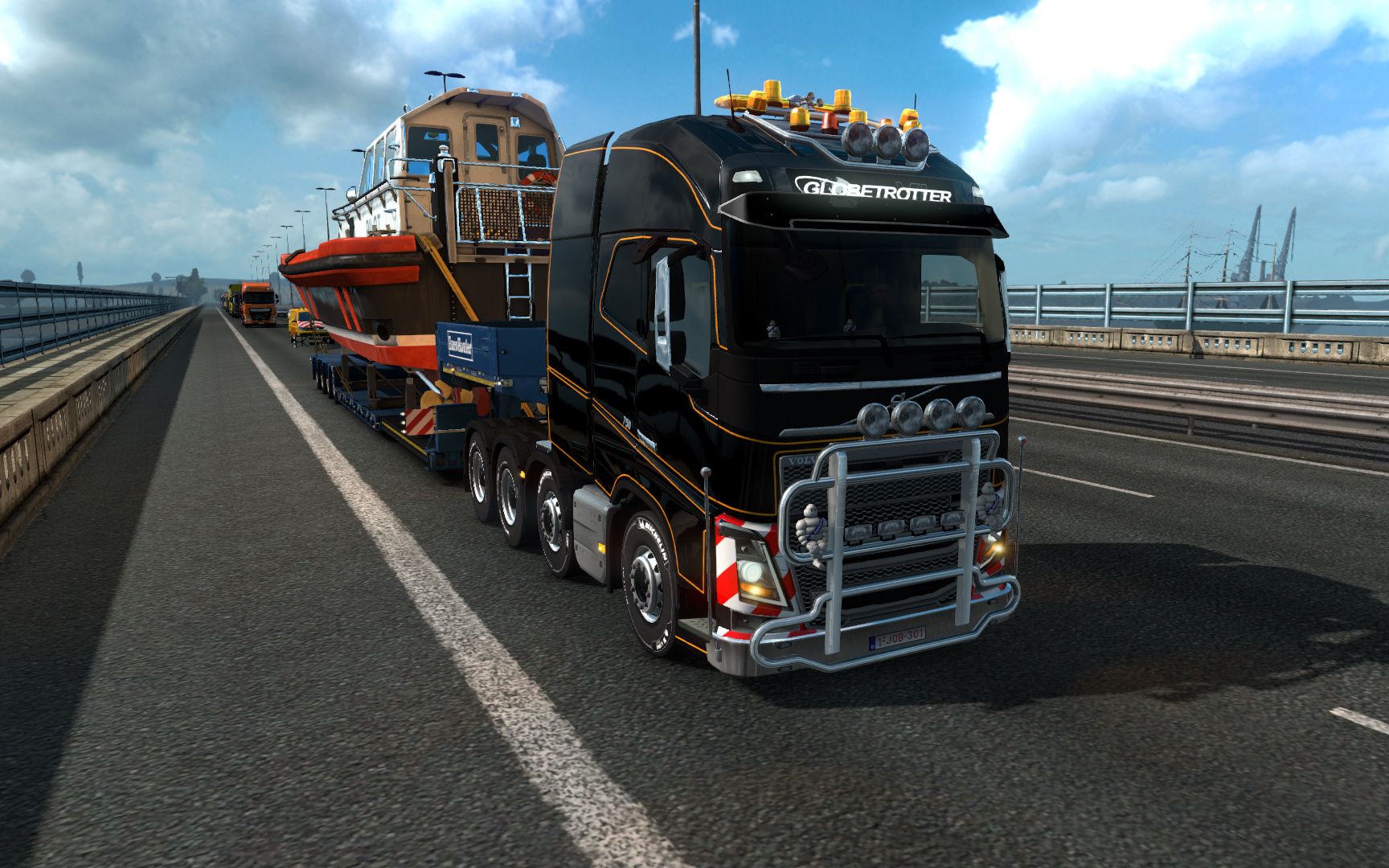 『欧洲卡车模拟2』运输90吨的变压器引导车居然带的路都拐不过去