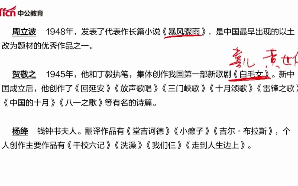 【中国现当代文学】周立波、贺敬之、杨绛的代表作品,《白毛女》的作者是谁哔哩哔哩bilibili