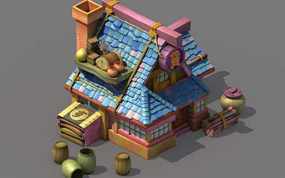 q版建筑游戏场景模型制作教学3dmax基础入门教学