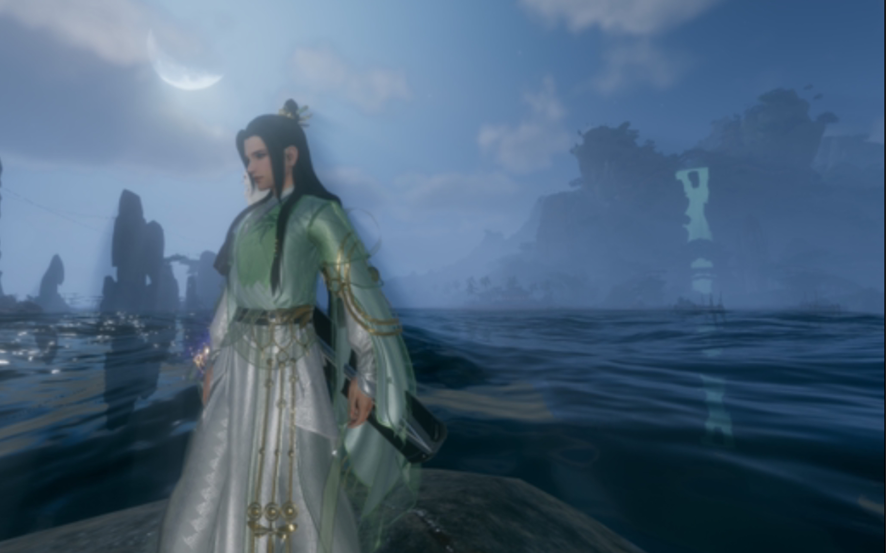 剑网3成男没人喜欢竹笛盒子吗qaq吟沧浪衣服挂件特效