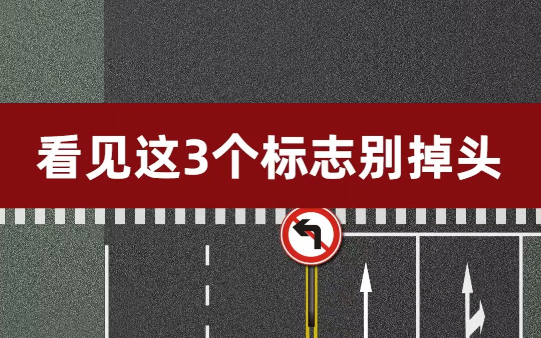 左侧车道有这3个标志就别掉头,否则24分都不够你扣!哔哩哔哩bilibili