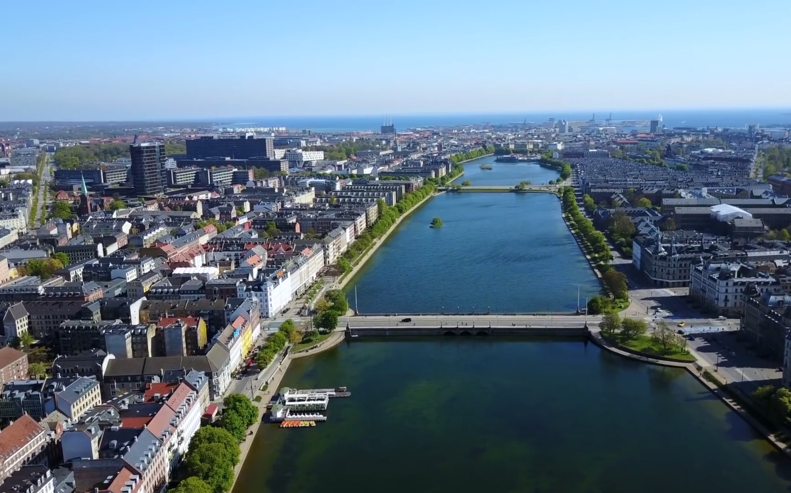 航拍北欧自行车天堂丹麦哥本哈根1080p