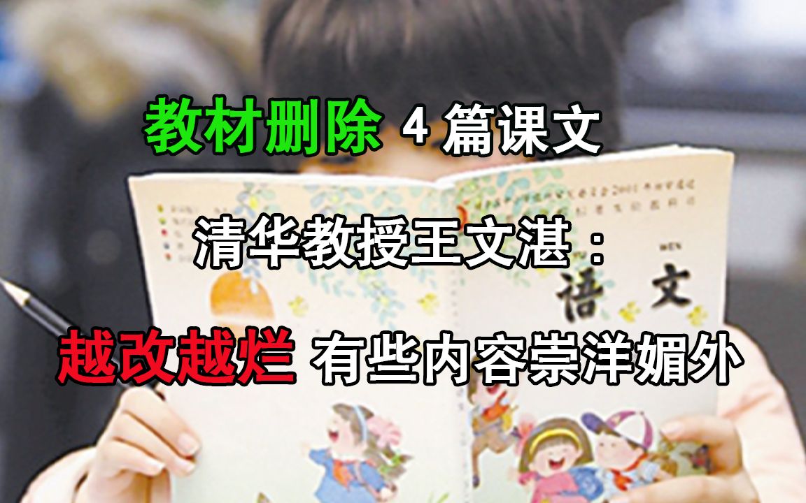 教材删除4篇课文,清华教授王文湛:越改越烂,有些内容崇洋媚外哔哩哔哩bilibili