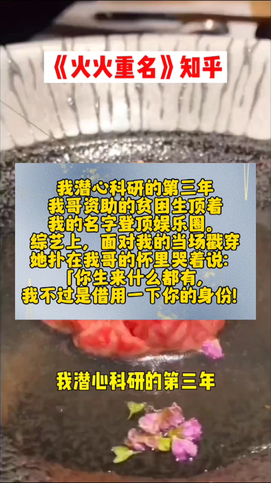 我潜心科研的第三年,我哥资助的贫困生顶着我的名字登顶娱乐圈.综艺上,面对我的当场戳穿,她扑在我哥的怀里哭着说:「你生来什么都有,我不过是借...