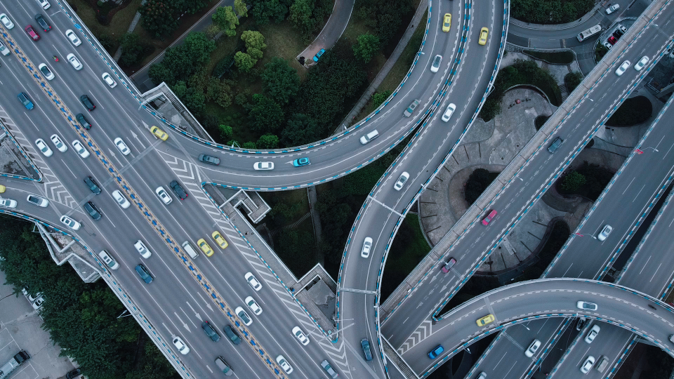 重庆鹅公岩立交桥航拍