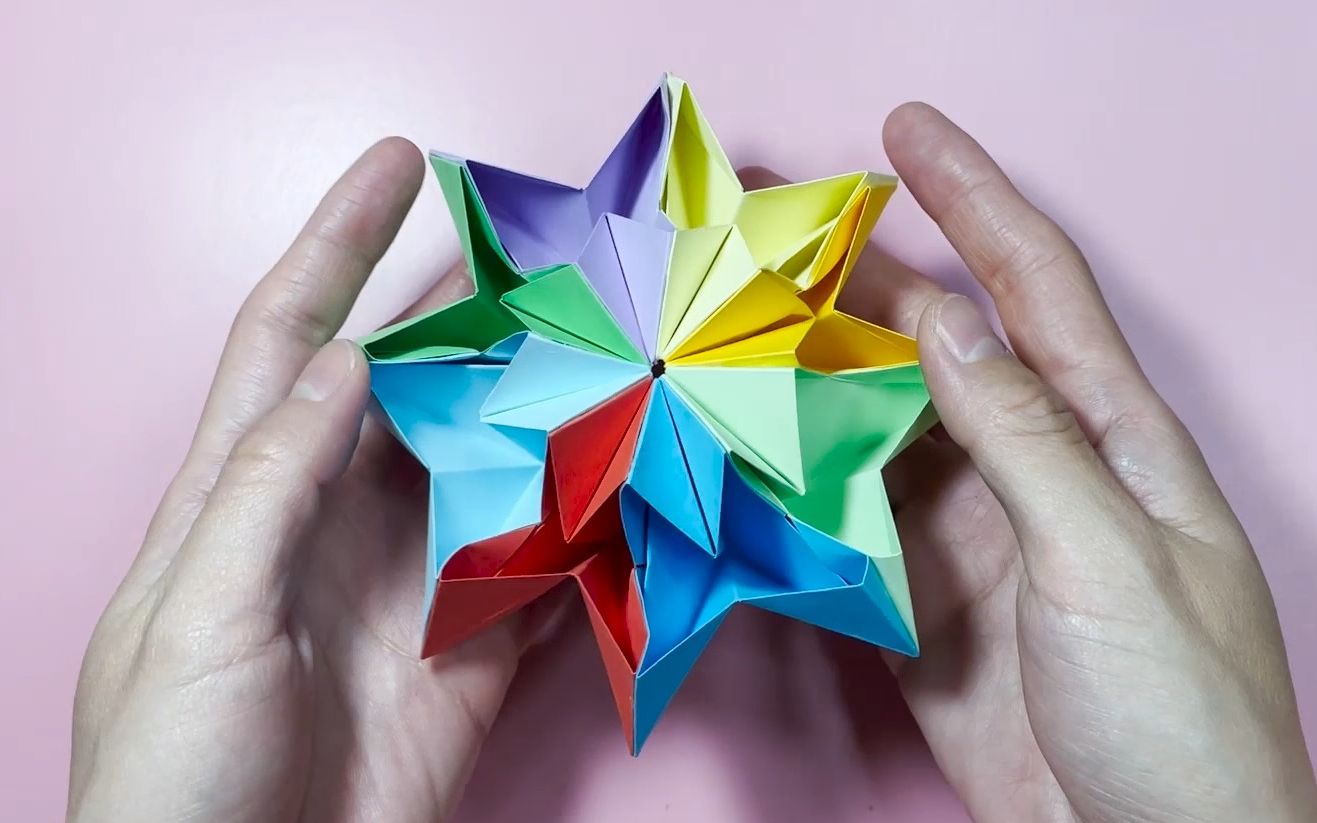 指尖减压神器折纸,彩虹万花筒,好玩又减压