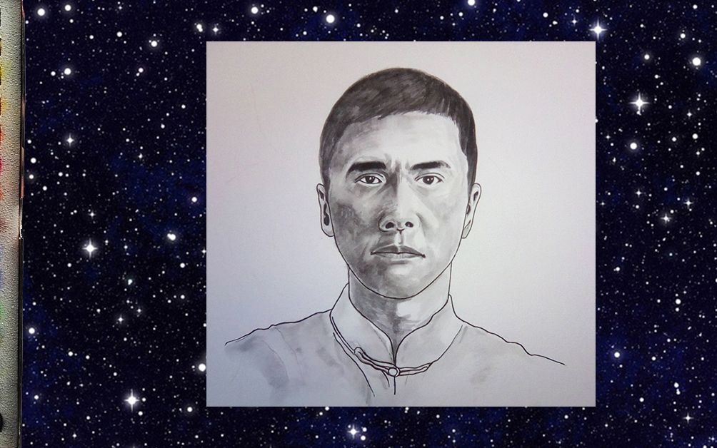 手绘插图电影明星甄子丹叶问霍元甲武功
