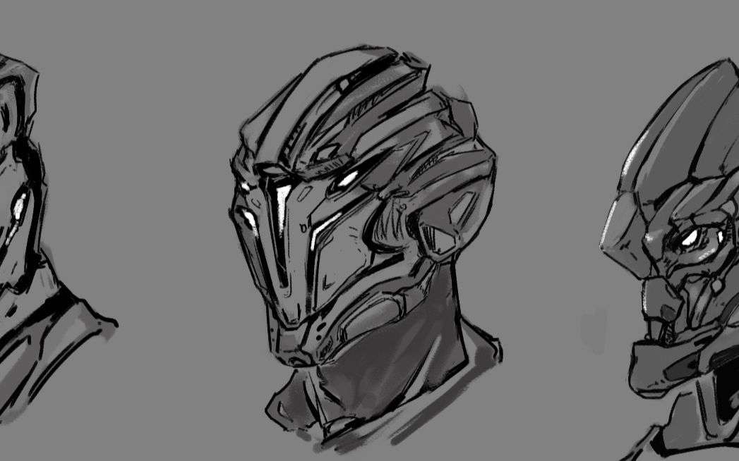 概念设定100个机甲头部挑战067(3d模型师在找灵感)