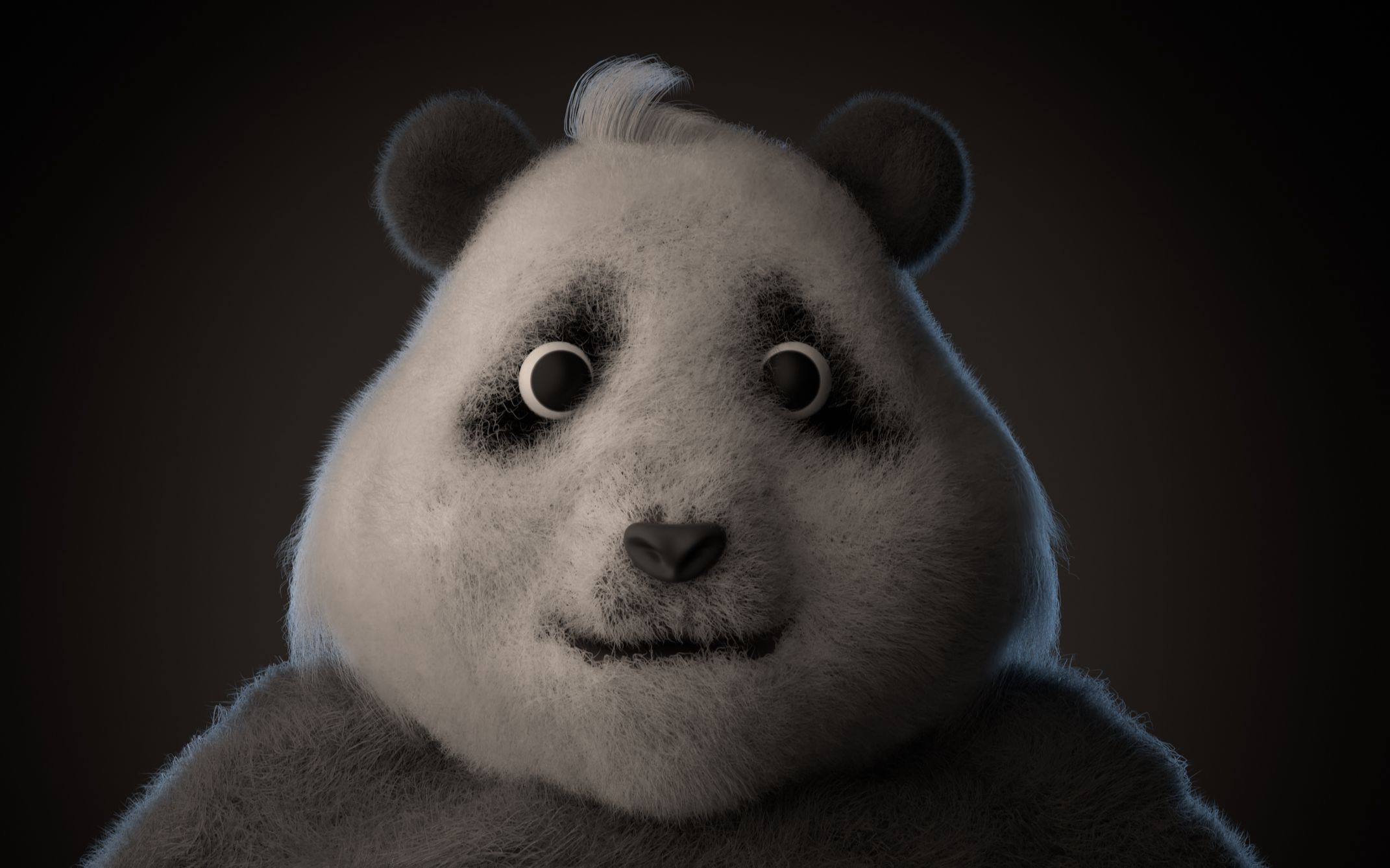 [blender]小熊猫 瞎玩的毛发