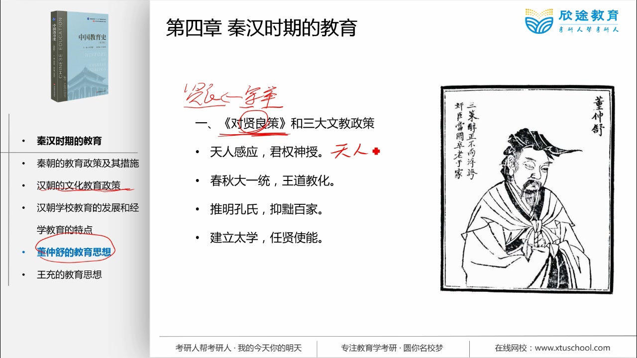 2021教育学考研之中教史(孙培青)基础试听课第四章4董仲舒的教育思想哔哩哔哩bilibili