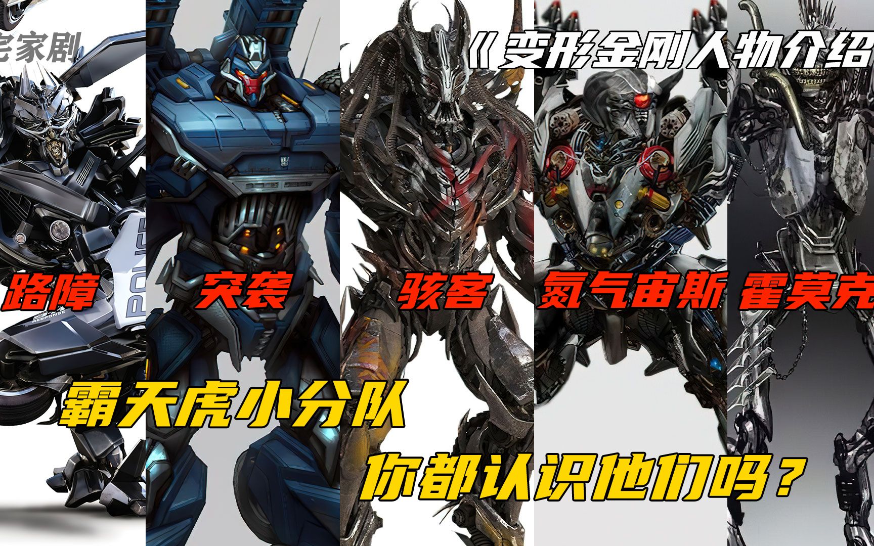 变形金刚人物介绍之霸天虎小分队:莫霍克 骇客 氮气宙斯 突袭