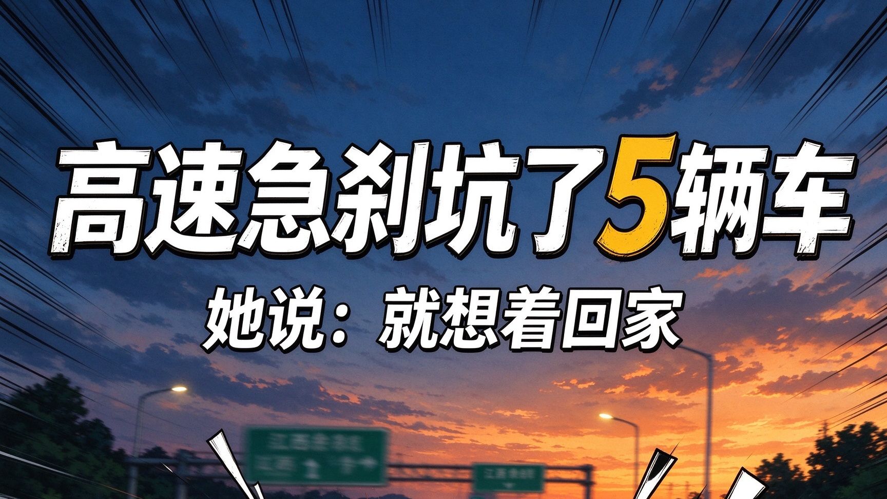 高速急刹坑了5辆车，她说“就想着回家”