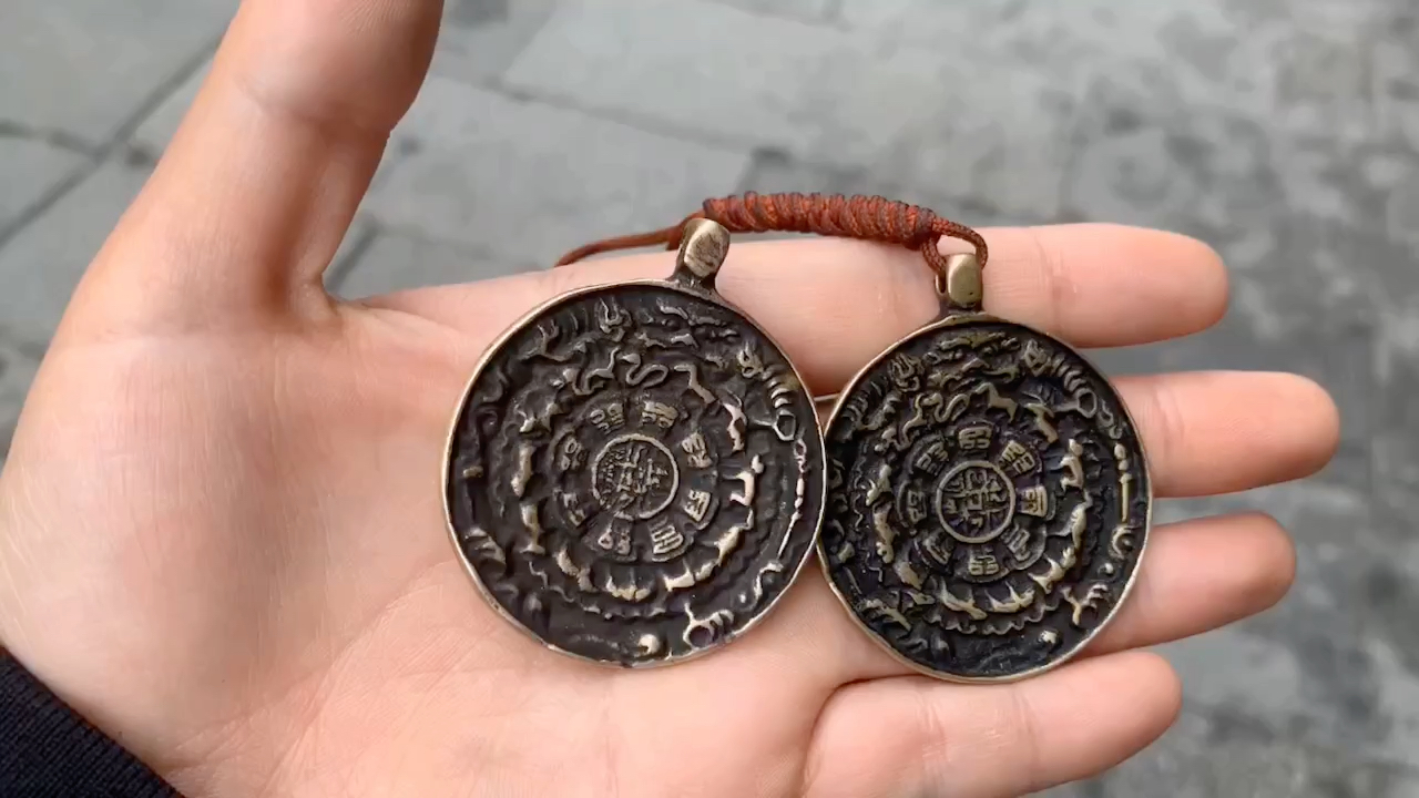 老九宫八卦牌9315做车挂～西藏的一种法器,护身辟邪保平安
