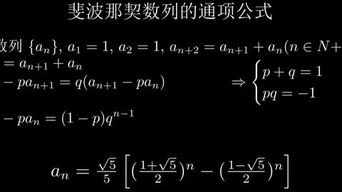 Manim 斐波那契数列的通项公式 中学数学 哔哩哔哩