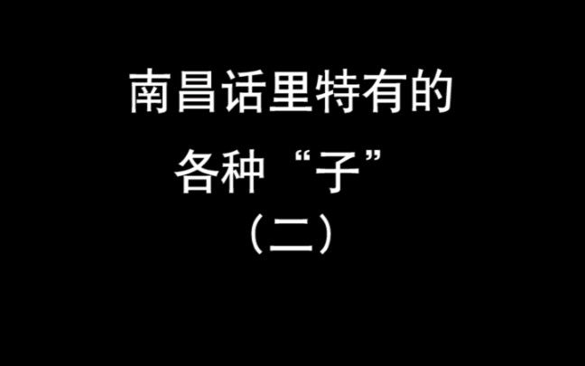 南昌话里的各种“子”(二),这集完全来源于广大网友,感谢各位的群策群力,谢谢大家!哔哩哔哩bilibili