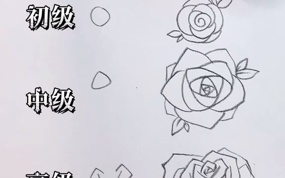 【绘画】三种简单好学的玫瑰花画法!哔哩哔哩bilibili