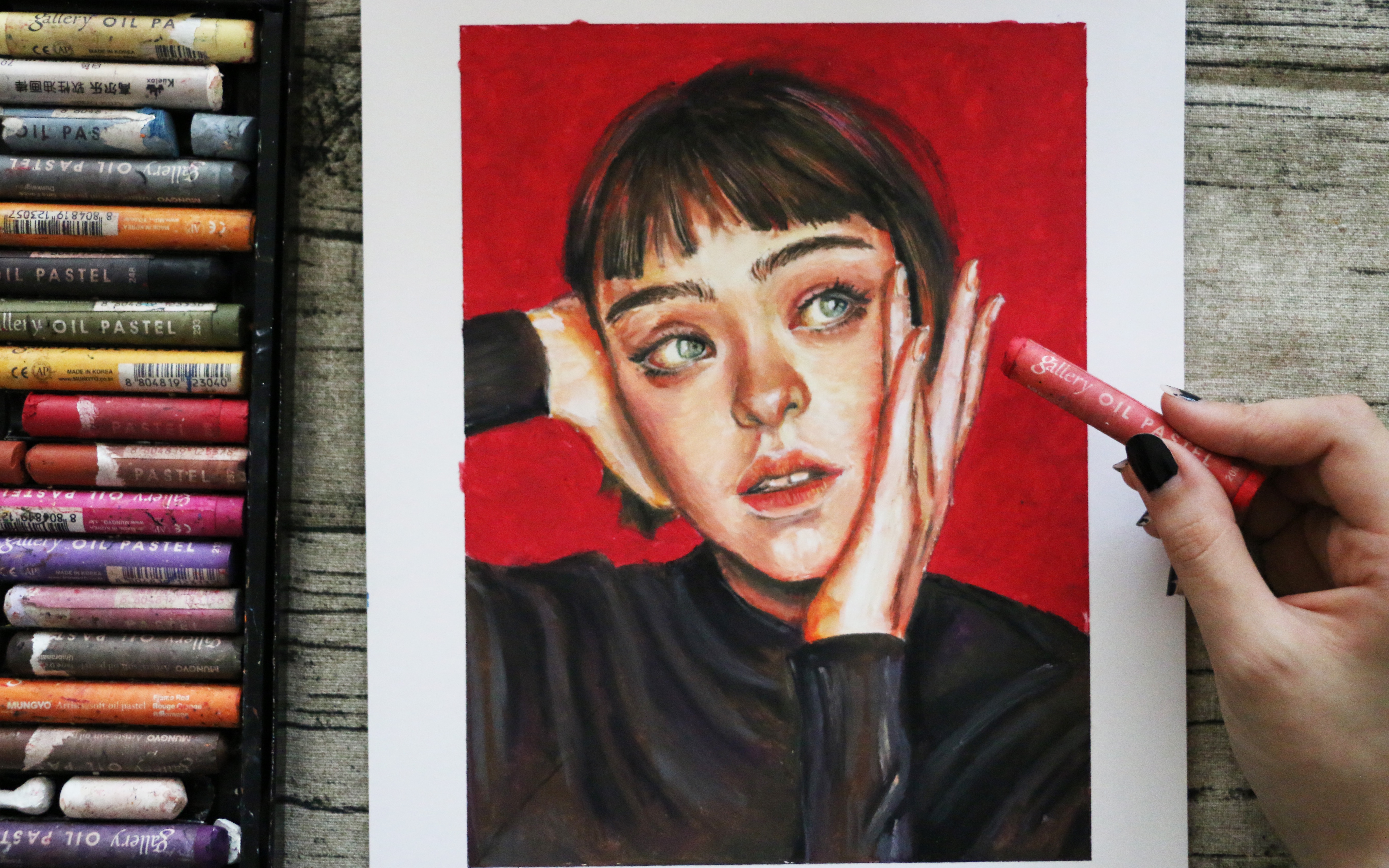 油画棒人物终于画出了我想要的笔触质感