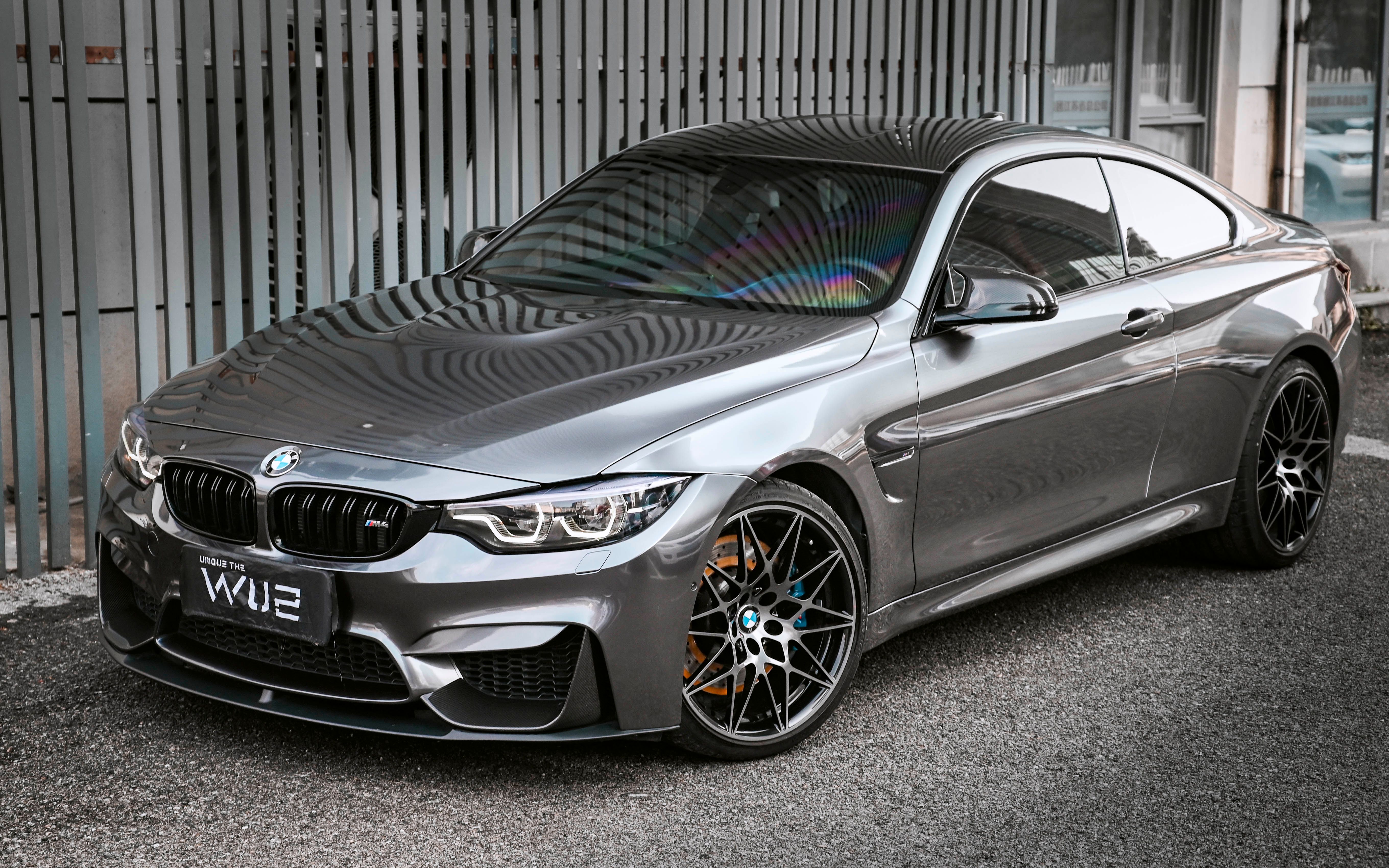 苏州无二汽车贴膜丨宝马m4改色液态金属玛瑙灰