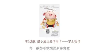 2019猪年必办信用卡——浦发猪小屁主题信用卡，最Q萌信用卡！
