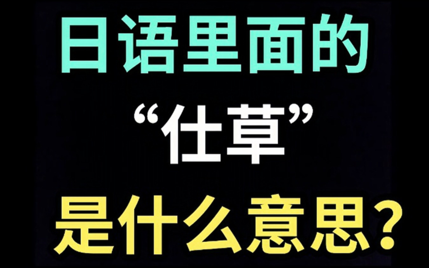 日语里的“仕草”是什么意思?【每天一个生草日语】哔哩哔哩bilibili