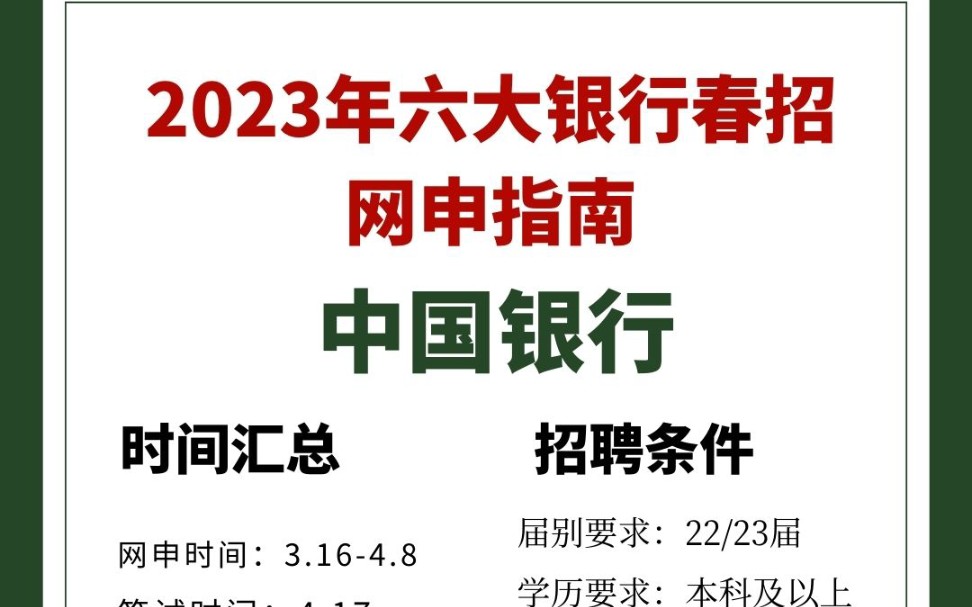 速看!2023银行春招报名时间及网申指导哔哩哔哩bilibili