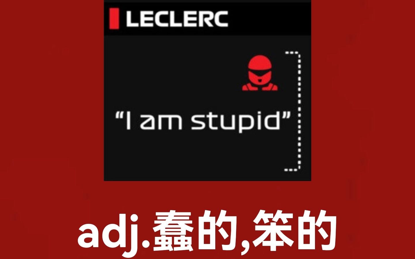 【看F1学单词】 Stupid:蠢的,笨的哔哩哔哩bilibili