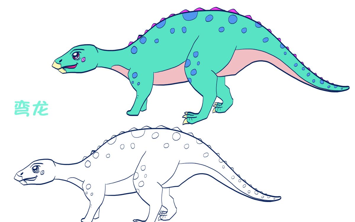 简笔画大全,弯龙(一)