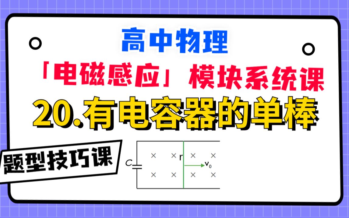 【高中物理电磁感应系统课】20.有电容器的单棒|压轴题很喜欢考哔哩哔哩bilibili