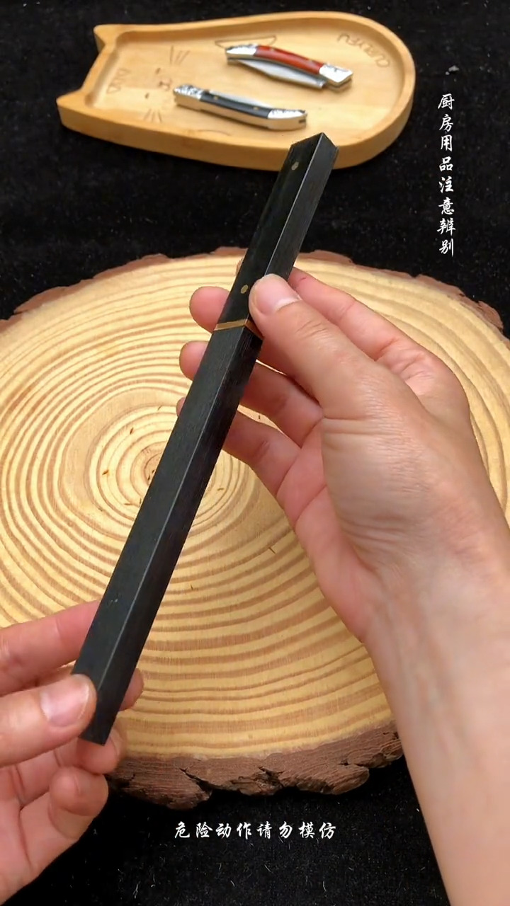 小战艇m390镜面彩木柄户外工具露营野炊家用水果刀钓鱼刀野营装备