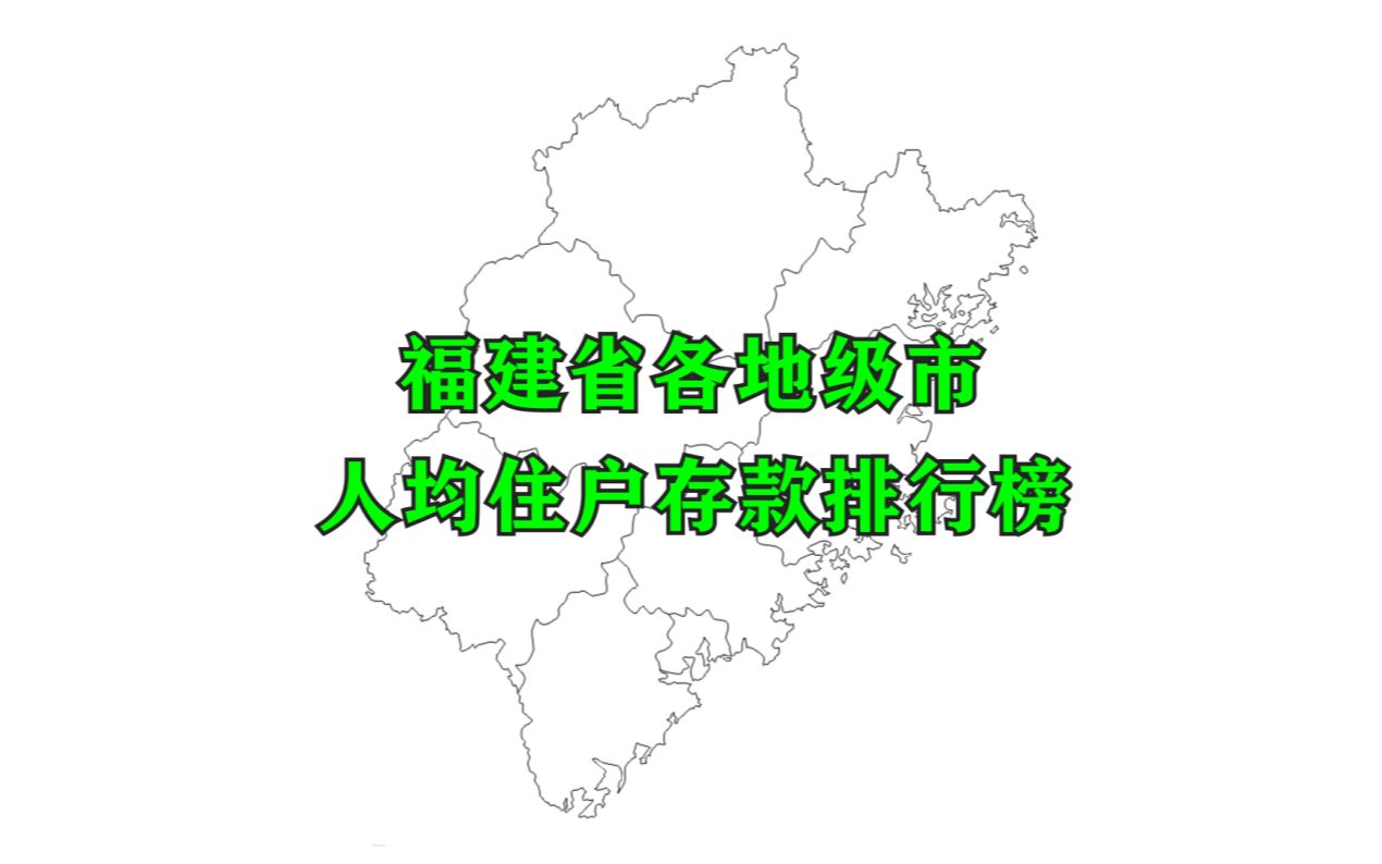 【数据可视化】福建省各地级市人均住户存款排名,看看哪里的人最有钱哔哩哔哩bilibili