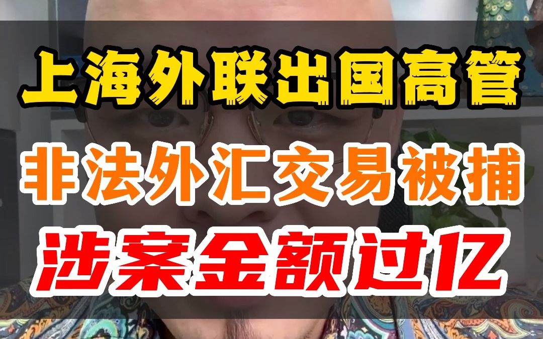 上海外联出国高管涉嫌非法外汇交易被捕,涉案金额过亿哔哩哔哩bilibili