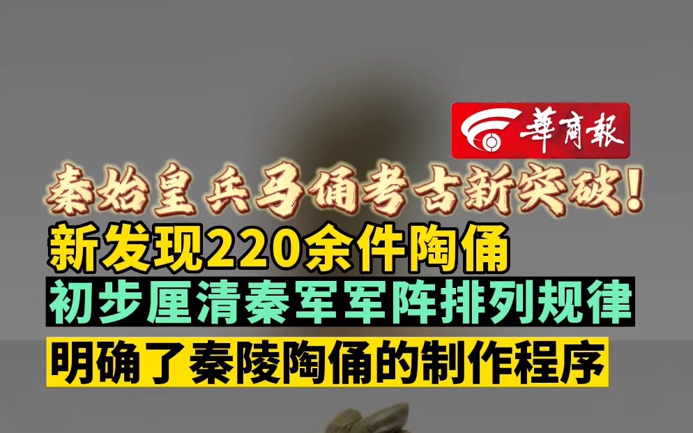 秦始皇兵马俑考古新突破!新发现220余件陶俑 初步厘清秦军军阵排列规律 明确了秦陵陶俑的制作程序哔哩哔哩bilibili