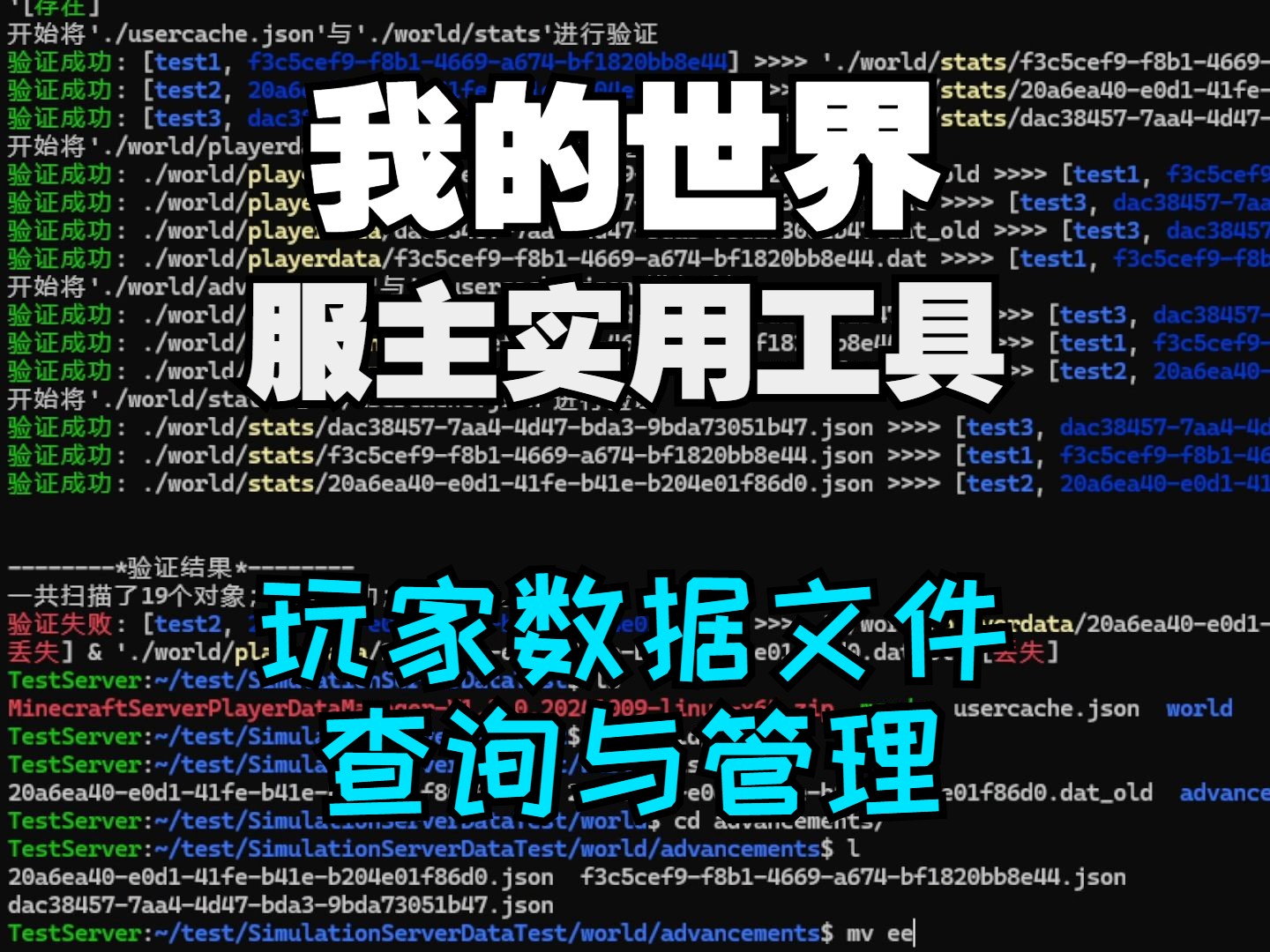 我的世界服务器玩家数据文件查询与管理