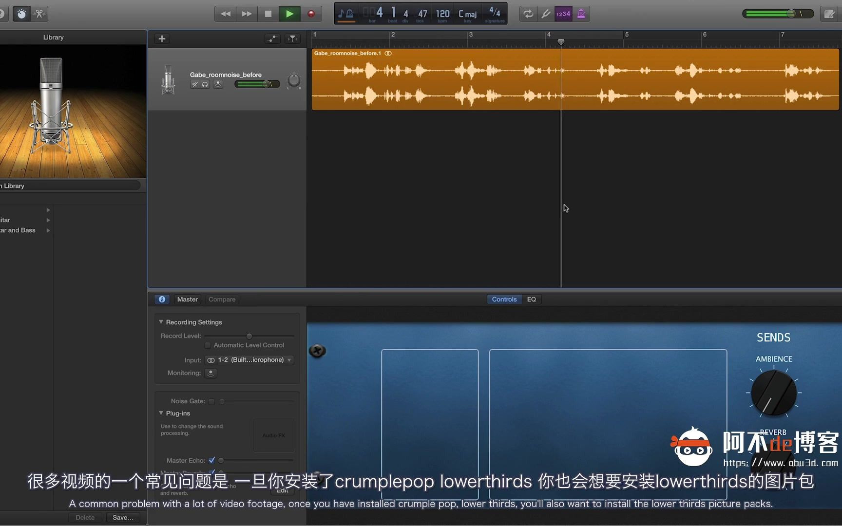 汉化教程GarageBand自动音频降噪消除背景噪音插件 AudioDenoise 2 中文版哔哩哔哩bilibili