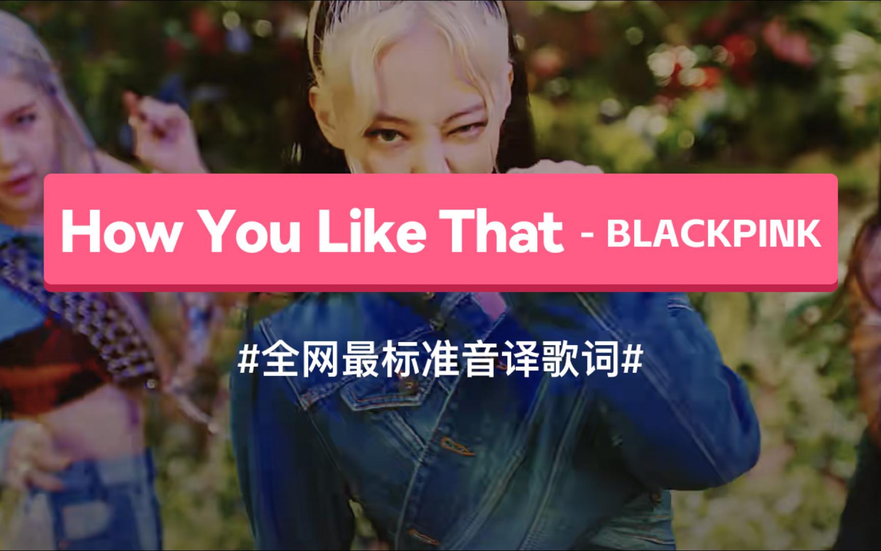 【BLACKPINK】How You Like That 韩语谐音歌词,标准音译教学哔哩哔哩bilibili