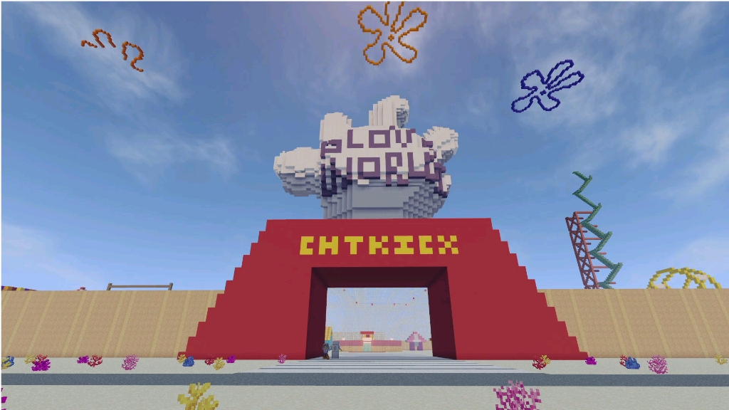 我的世界11还原海绵宝宝里的手套乐园