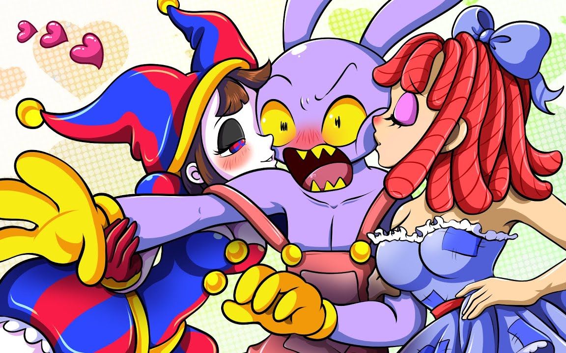 jax kiss with pomni ragatha the amazing digital circus love