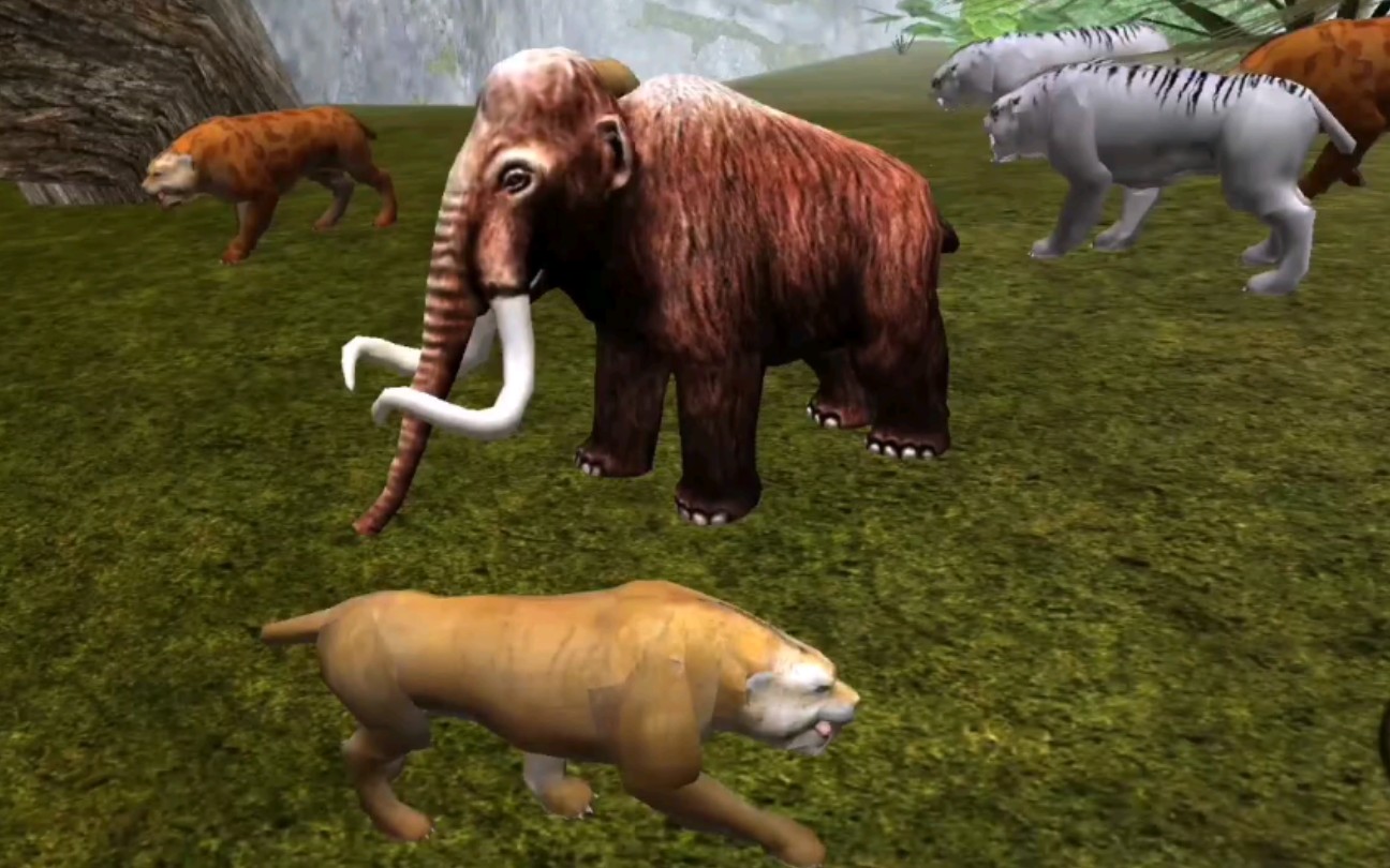 剑齿虎观察猛犸象(没有杀戮)