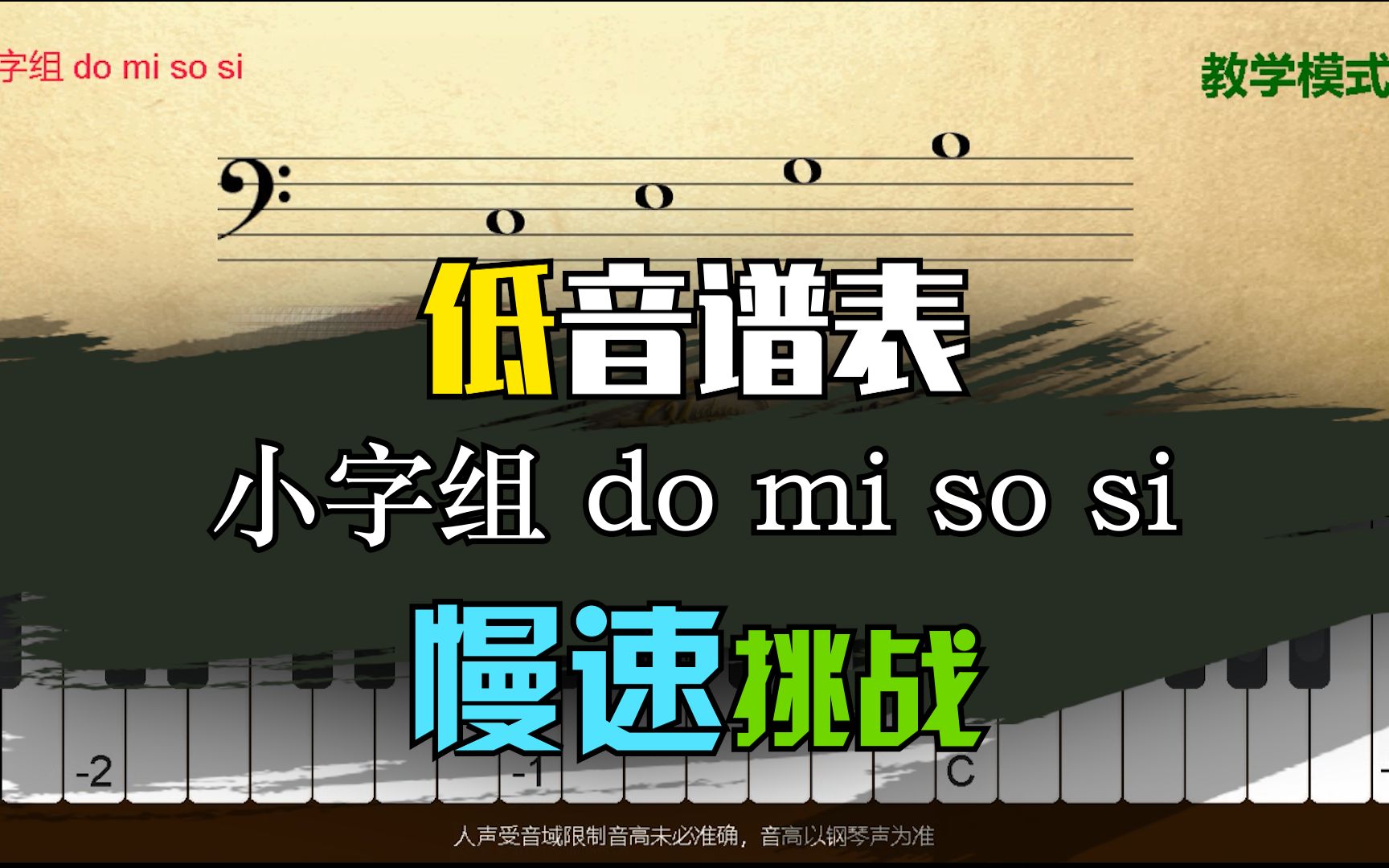 小字组 do mi so si 低音谱表慢速可变练习 学认五线谱——从3秒到0.3秒系列哔哩哔哩bilibili