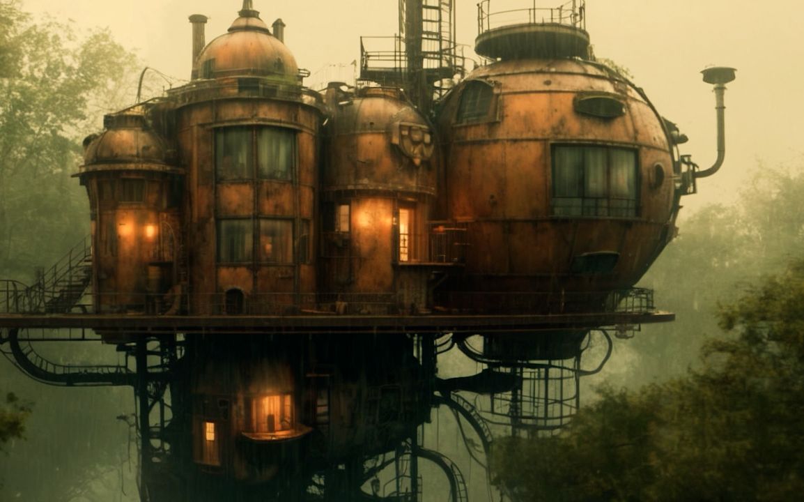 末世-丛林安全屋-蒸汽朋克时代-食物-浴室马桶都准备好了-享受生活把