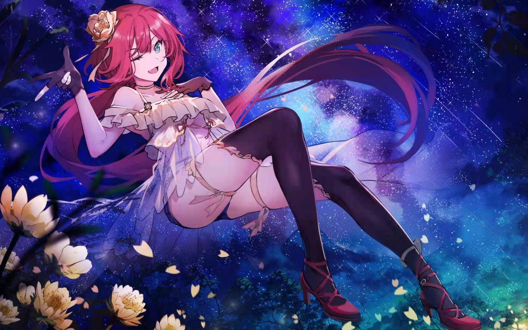 【wallpaper 1080p 30fps】绯赤艾莉欧(星河之下)动态壁纸 带bgm