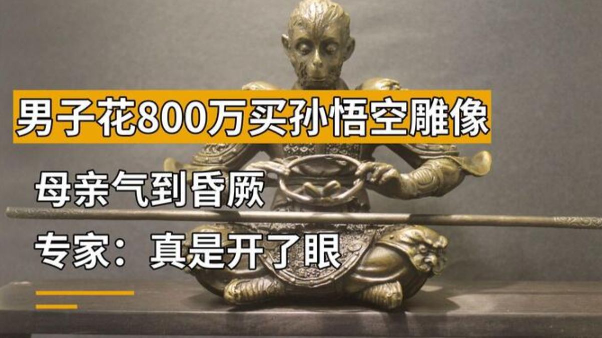 男子花800万买孙悟空雕像,母亲气到昏厥,专家:真是开了眼.哔哩哔哩bilibili