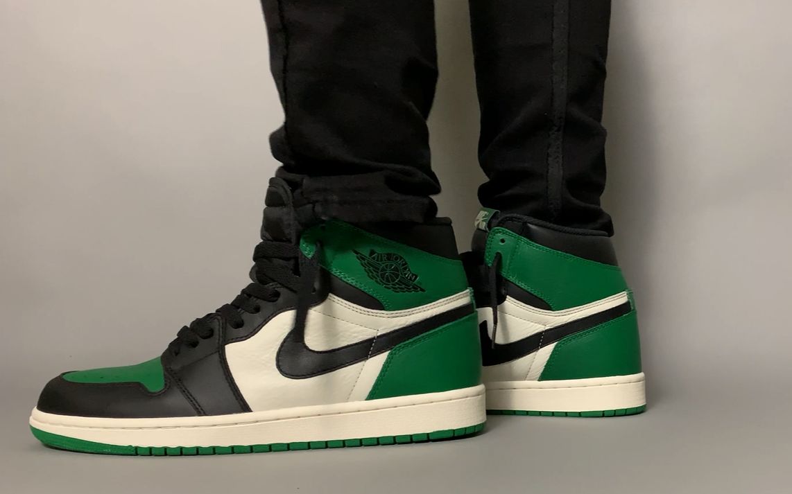 【4k】air jordan 1 pine green 绿脚趾上脚日常_哔哩哔哩_bilibili