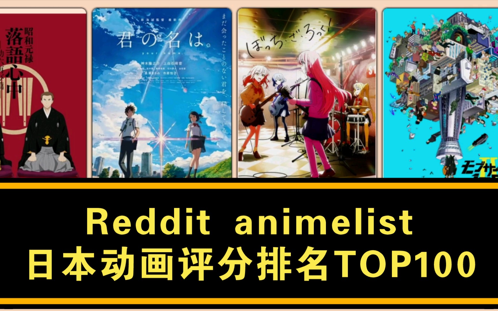 Reddit animelist评分最高的日本动画TOP100哔哩哔哩bilibili