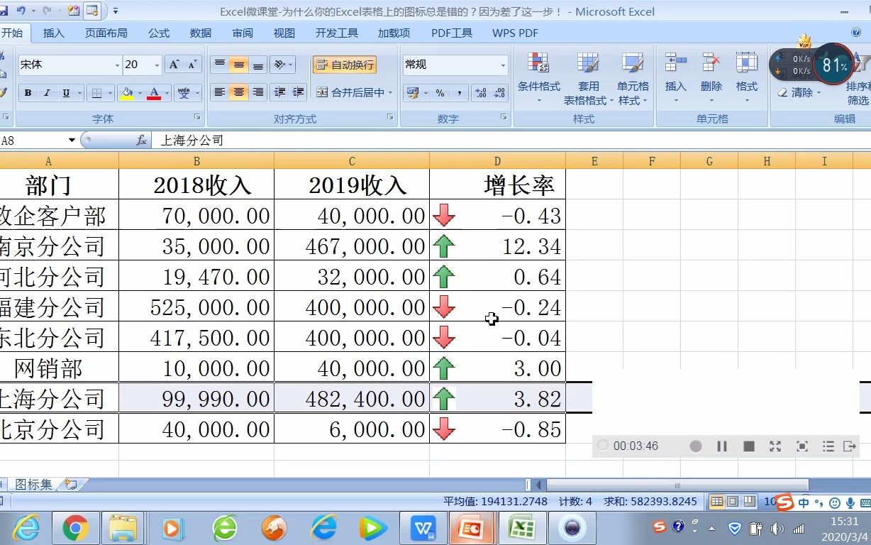 为什么你的Excel表格上的图标总是错的?因为差了这一步!哔哩哔哩bilibili