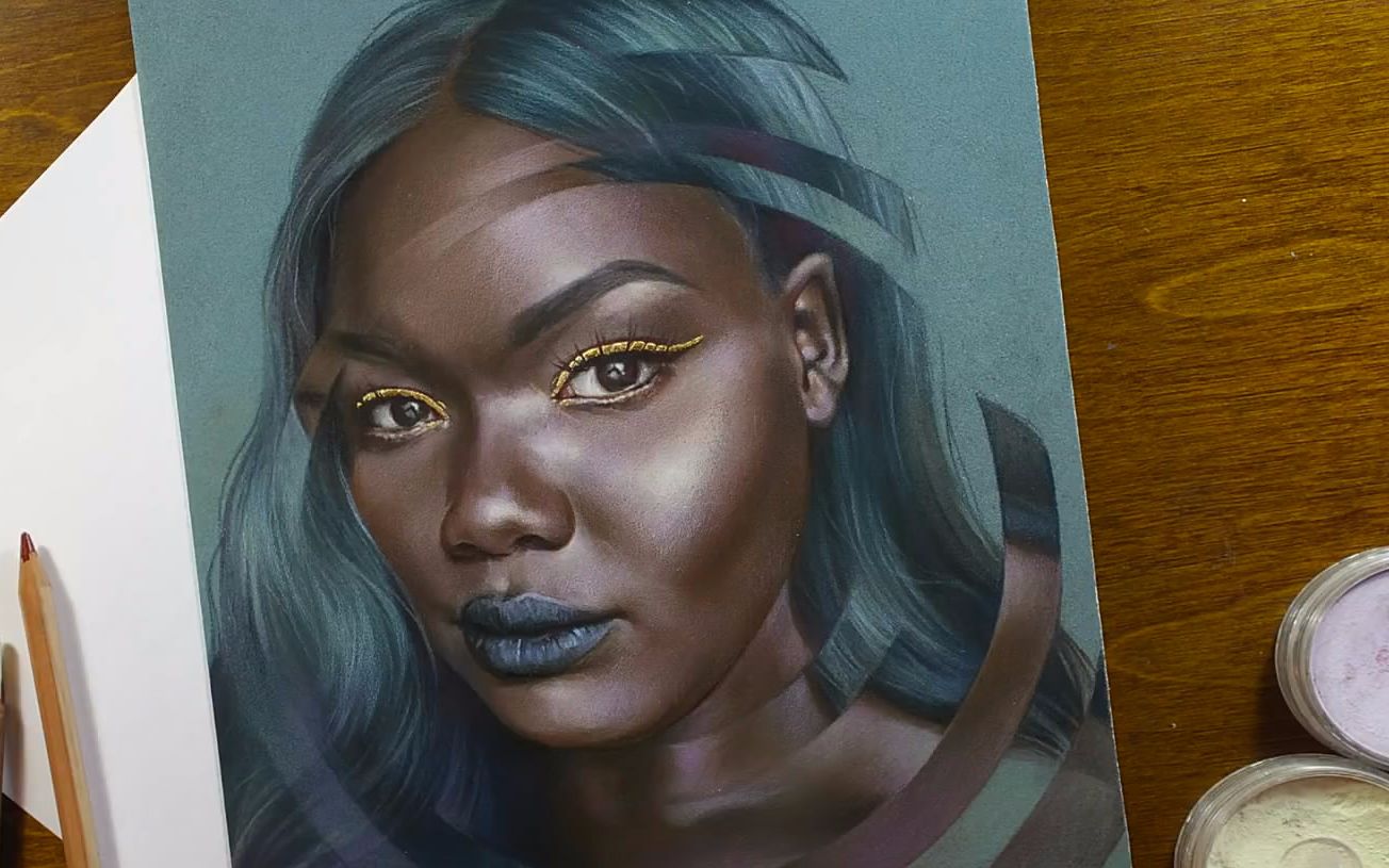 【painting】画一幅黑人妹子"nyma tan"的装饰画